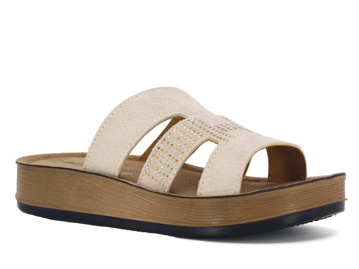 Mulex Zenne 1107 Enj. Kutulu Günlük Terlik Bej - 1