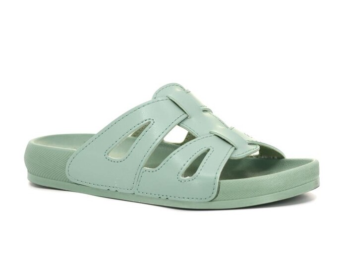 Mulex Zenne 11201 Geçmeli Monta Kutulu Günlük Terlik Yeşil - Mulex