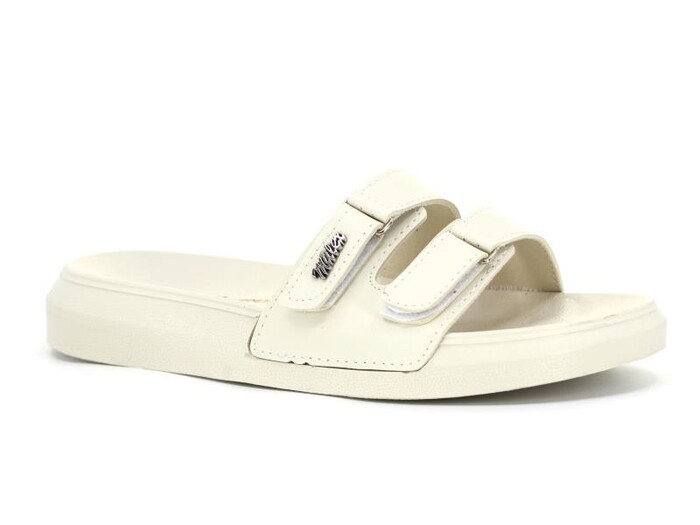 Mulex Zenne 11303 Çift Cırtlı Monta Kutulu Günlük Terlik Bej - Mulex