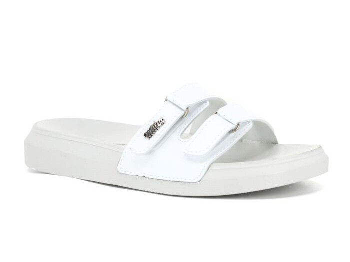 Mulex Zenne 11303 Çift Cırtlı Monta Kutulu Günlük Terlik Beyaz - Mulex
