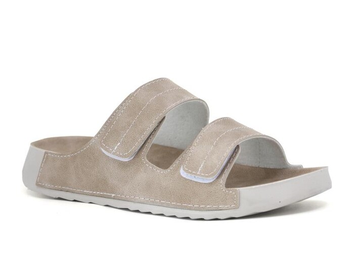 Mulex Zenne 11351 Kutulu Cırtlı Günlük Terlik Bej - Mulex