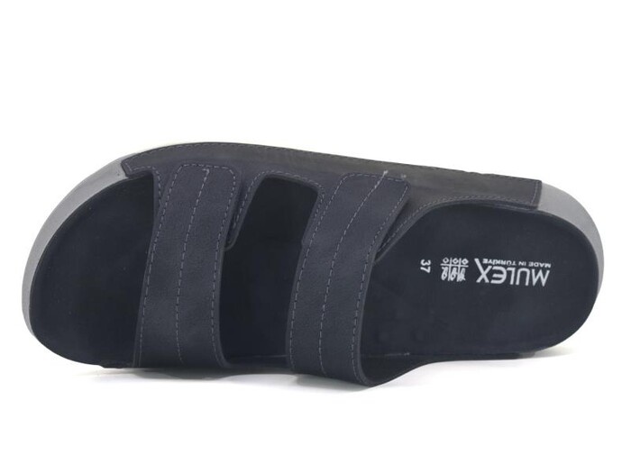 Mulex Zenne 11351 Kutulu Cırtlı Günlük Terlik Siyah - Mulex (1)