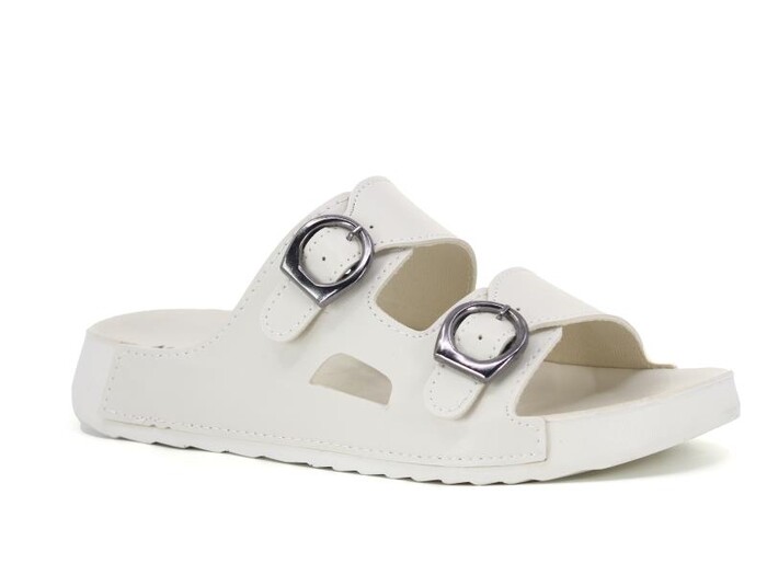 Mulex Zenne 11352 Çift Toka Monta Kutulu Günlük Terlik Bej - Mulex