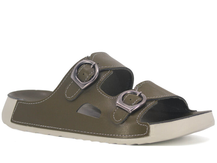 Mulex Zenne 11352 Çift Toka Monta Kutulu Günlük Terlik Haki - 1