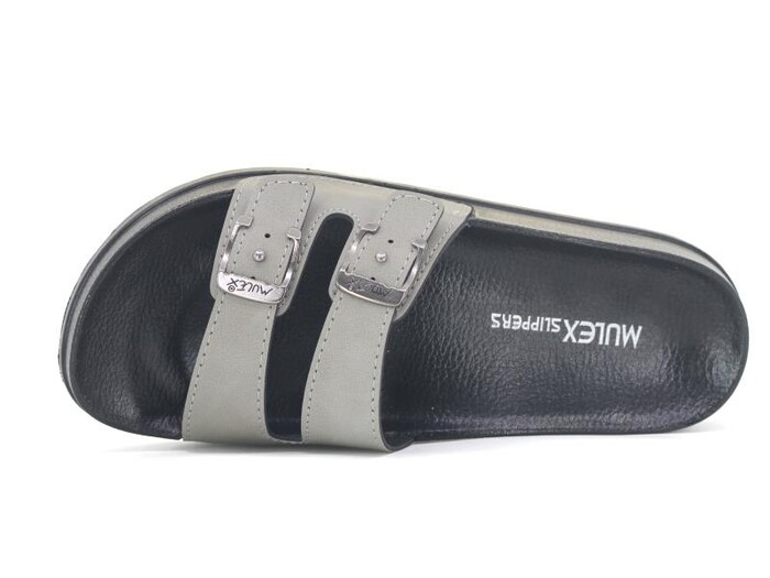 Mulex Zenne 11452 Çift Toka Soft Kutulu Günlük Terlik Gri - Mulex (1)