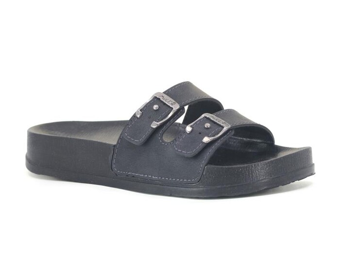Mulex Zenne 11452 Çift Toka Soft Kutulu Günlük Terlik Siyah 