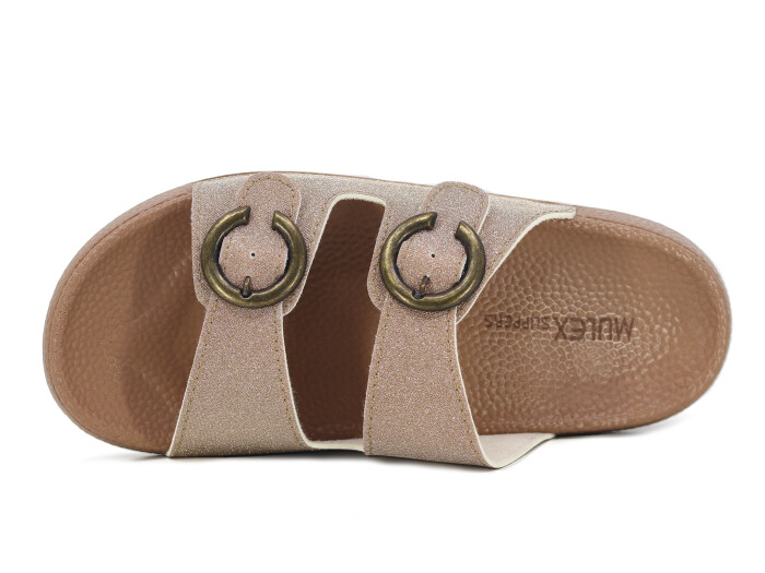 Mulex Zenne 11501 Simli Çift Toka Kutulu Terlik Günlük Terlik Bakır - Mulex (1)