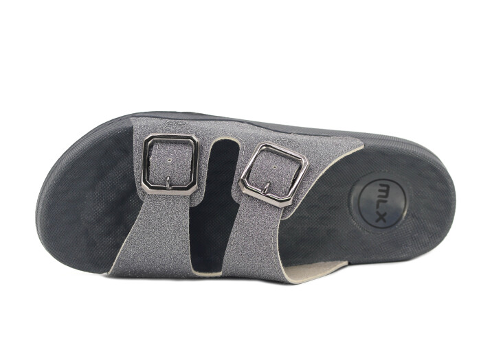 Mulex Zenne 11651-Simli Çift Toka Günlük Terlik Füme - Mulex (1)