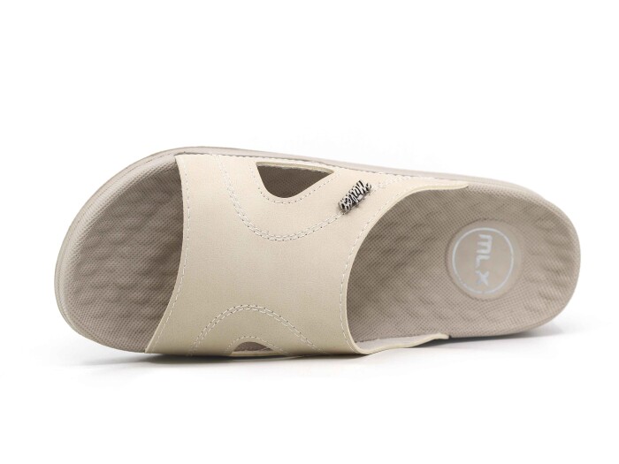 Mulex Zenne 11652 Kutulu Günlük Terlik Açık Bej - Mulex (1)