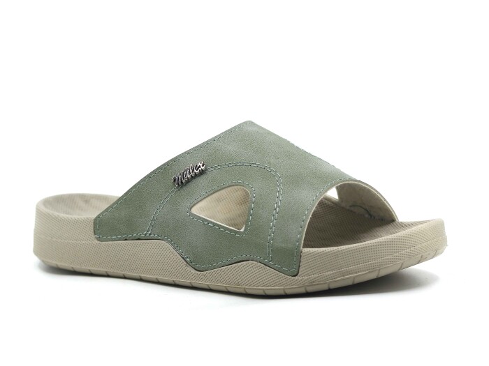 Mulex Zenne 11652 Kutulu Günlük Terlik Yeşil - Mulex