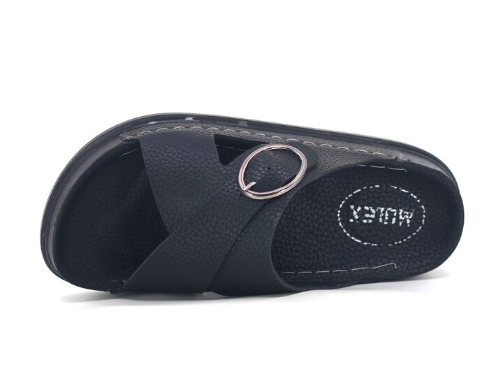 Mulex Zenne 11802 Çapraz Tokalı Monta Kutulu Günlük Terlik Siyah - Mulex (1)