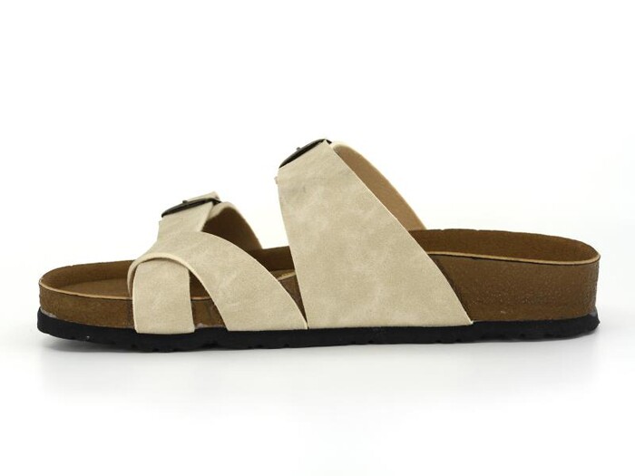 Mulex Zenne 1253 Birken Monta Geçmeli Baş Parmak Arası Terlik Bej - Mulex (1)