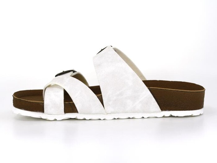 Mulex Zenne 1253 Birken Monta Geçmeli Baş Parmak Arası Terlik Beyaz