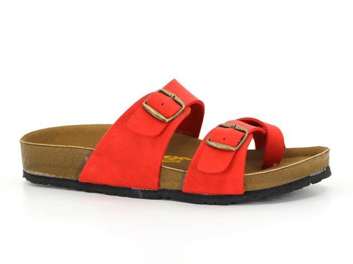 Mulex Zenne 1253 Birken Monta Geçmeli Baş Parmak Arası Terlik Kırmızı