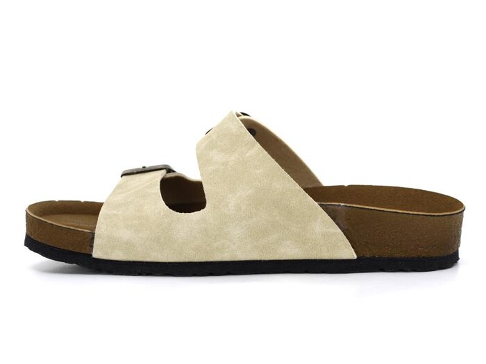 Mulex Zenne 1256 Birken Çift Toka Evalı Kutulu Günlük Terlik Bej - Mulex (1)