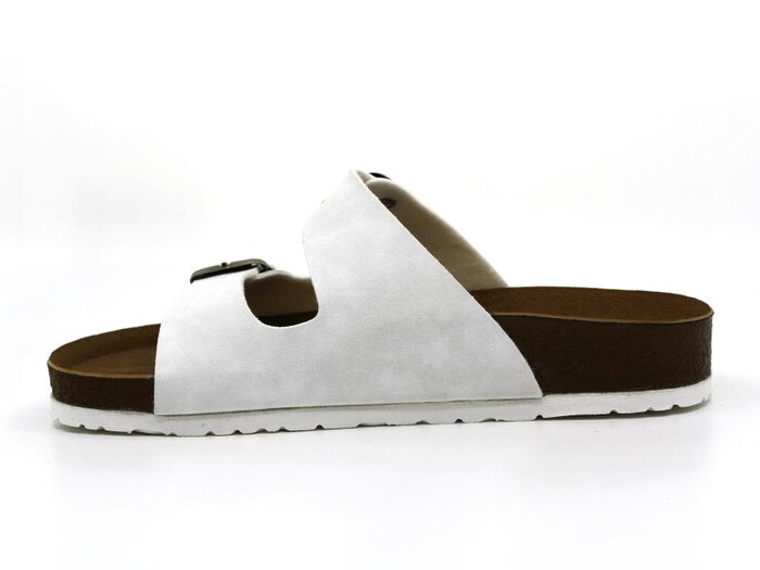 Mulex Zenne 1256 Birken Çift Toka Evalı Kutulu Günlük Terlik Beyaz - Mulex (1)