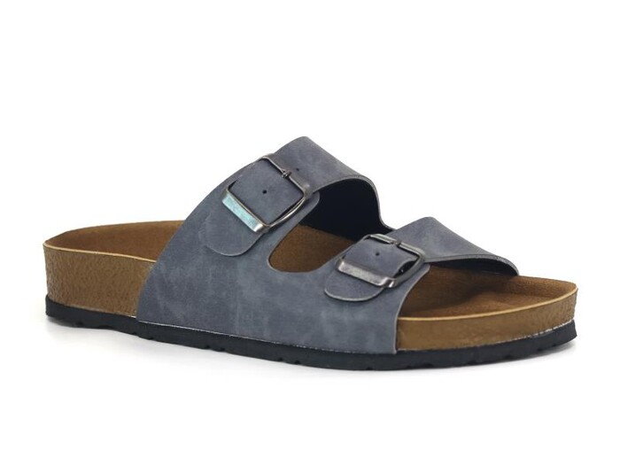 Mulex Zenne 1256 Birken Çift Toka Evalı Kutulu Günlük Terlik Füme - Mulex