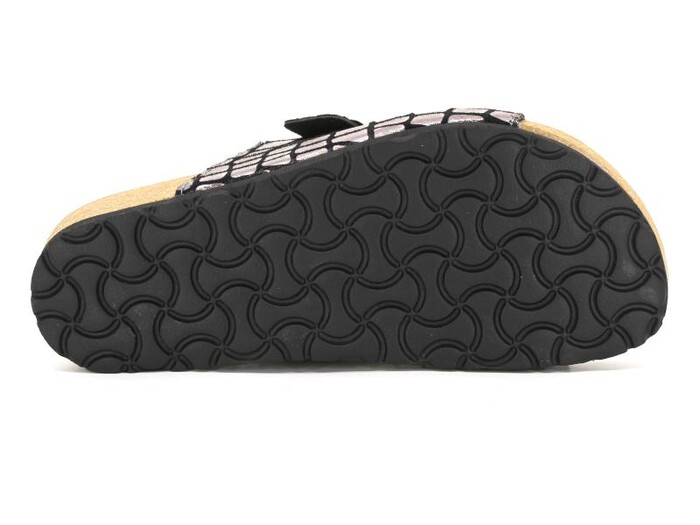 Mulex Zenne 1256-C Birken Çift Toka Kutulu Günlük Terlik Platin - 3