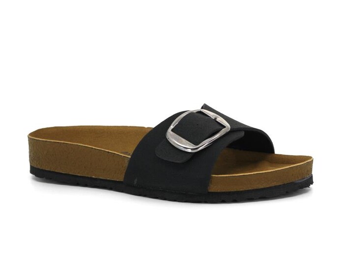 Mulex Zenne 1264 Birken Tek Toka Evalı Kutulu Günlük Terlik Siyah - Mulex