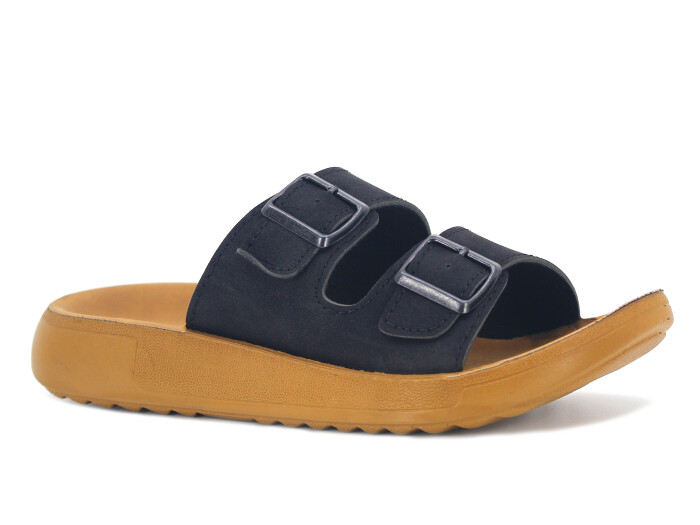 Sue Zenne 1353 Çift Toka Enj. Poşetli Günlük Terlik Siyah - Sue