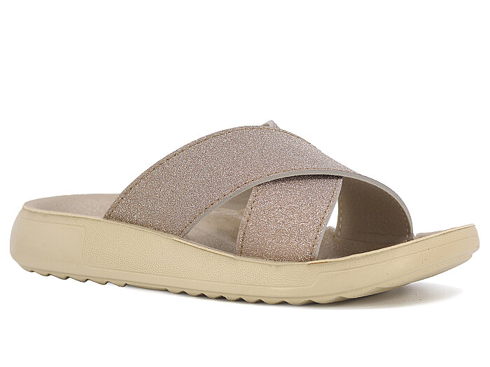 Sue Zenne 1354-Simli Çapraz Kutulu Enj. Günlük Terlik Bakır - 1