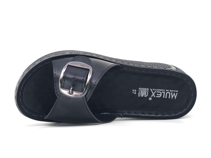 Mulex Zenne 1401-A Tek Toka Enj. Günlük Terlik Siyah - Mulex (1)