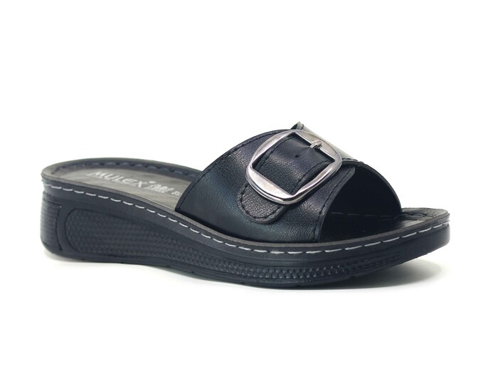 Mulex Zenne 1401-A Tek Toka Enj. Günlük Terlik Siyah - Mulex
