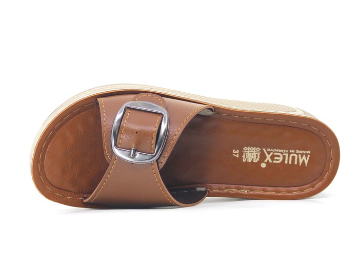 Mulex Zenne 1401-A Tek Toka Enj. Günlük Terlik Taba - Mulex (1)