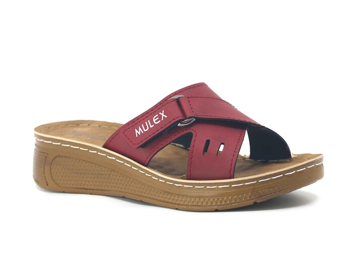 Mulex Zenne 1402-B Çapraz Cırtlı Günlük Terlik Bordo