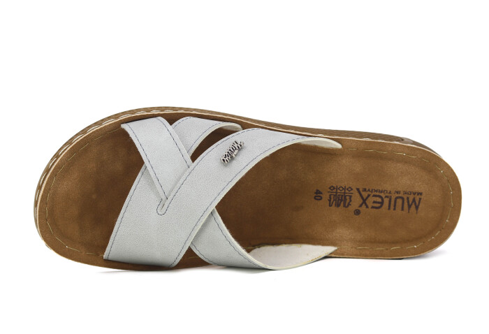 Mulex Zenne 1403 Geçmeli Monta Günlük Terlik Gri - Mulex (1)