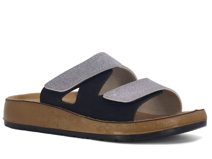 Mulex Zenne 1502 Çift Bant Enj. Kutulu Günlük Terlik Füme - 1