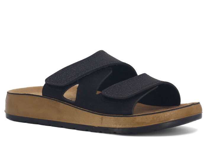 Mulex Zenne 1502 Çift Bant Enj. Kutulu Günlük Terlik Siyah - Mulex