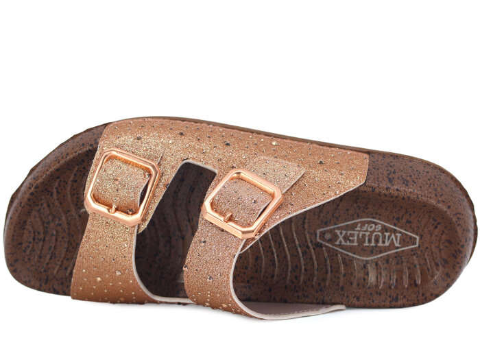 Mulex Zenne 1601 Çift Toka Kutulu Günlük Terlik Bronz - Mulex (1)