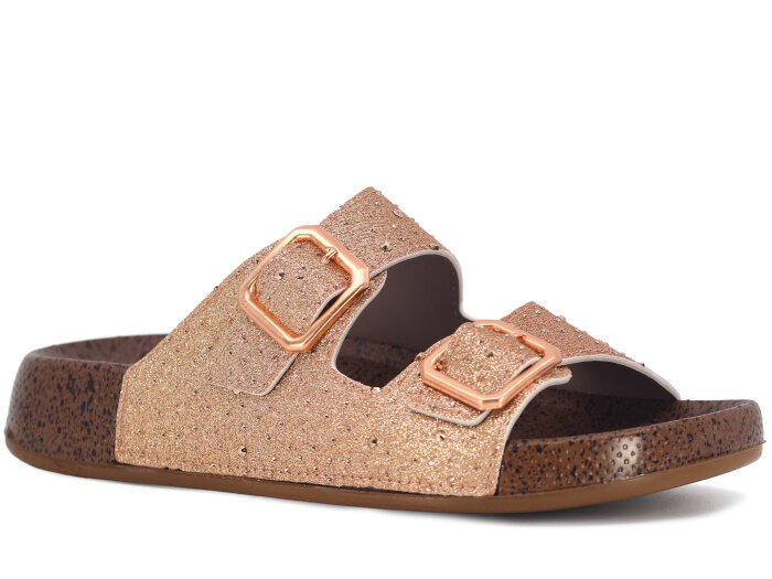 Mulex Zenne 1601 Çift Toka Kutulu Günlük Terlik Bronz - Mulex