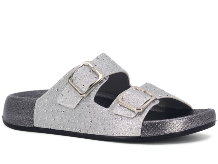 Mulex Zenne 1601 Çift Toka Kutulu Günlük Terlik Gümüş - 1