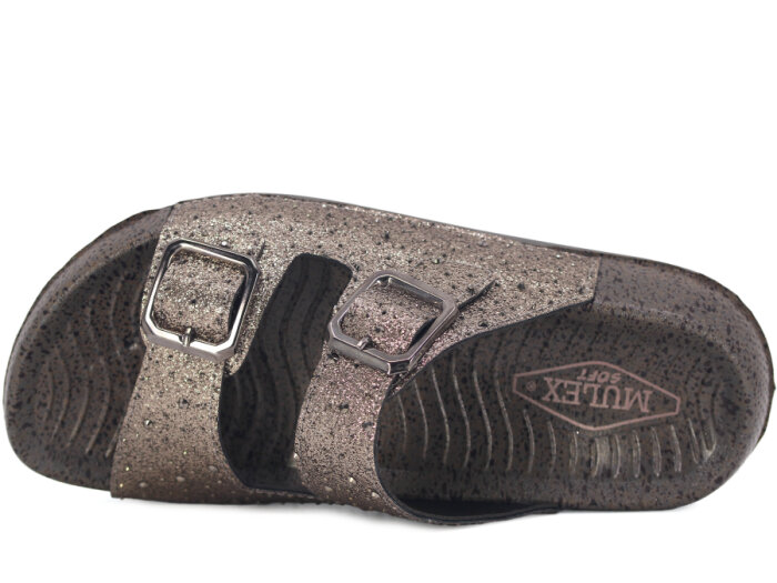 Mulex Zenne 1601 Çift Toka Kutulu Günlük Terlik Platin - 2