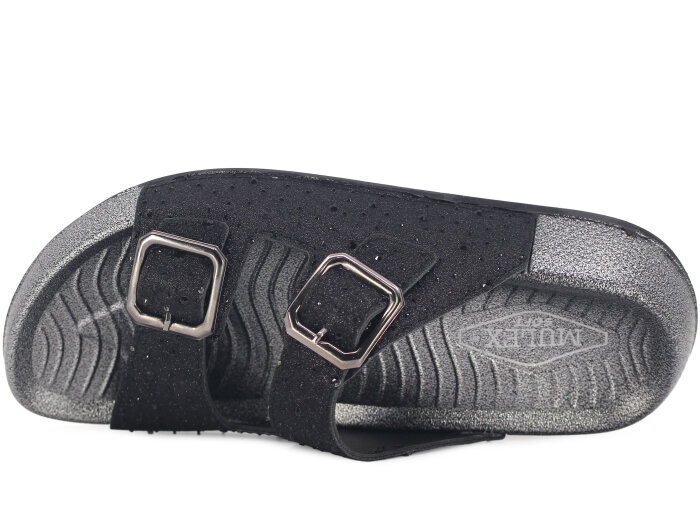 Mulex Zenne 1601 Çift Toka Kutulu Günlük Terlik Siyah - Mulex (1)