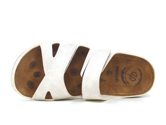 Mulex Zenne 1801 Çift Cırtlı Monta Kutulu Günlük Terlik Beyaz - Mulex (1)