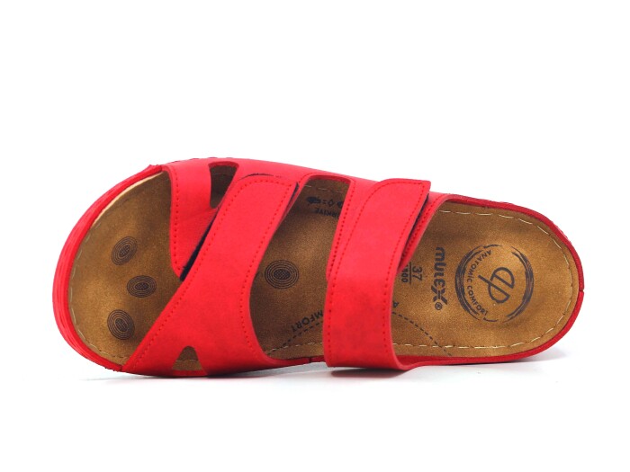 Mulex Zenne 1801 Çift Cırtlı Monta Kutulu Günlük Terlik Kırmızı - Mulex (1)