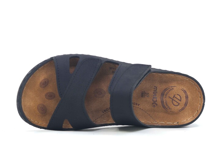 Mulex Zenne 1801 Çift Cırtlı Monta Kutulu Günlük Terlik Siyah - Mulex (1)