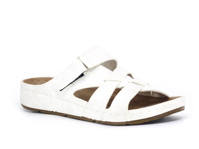 Mulex Zenne 1802 Yandan Cırtlı Monta Günlük Terlik Beyaz - Mulex