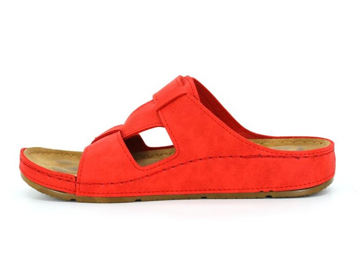 Mulex Zenne 1803 Çift Bantlı Monta Günlük Terlik Kırmızı - Mulex (1)