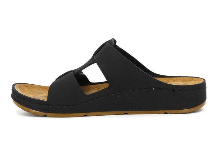 Mulex Zenne 1803 Çift Bantlı Monta Günlük Terlik Siyah - Mulex (1)