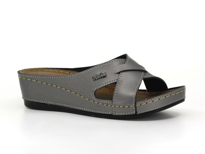 Mulex Zenne 1852 Monta Çapraz Günlük Terlik Platin - Mulex