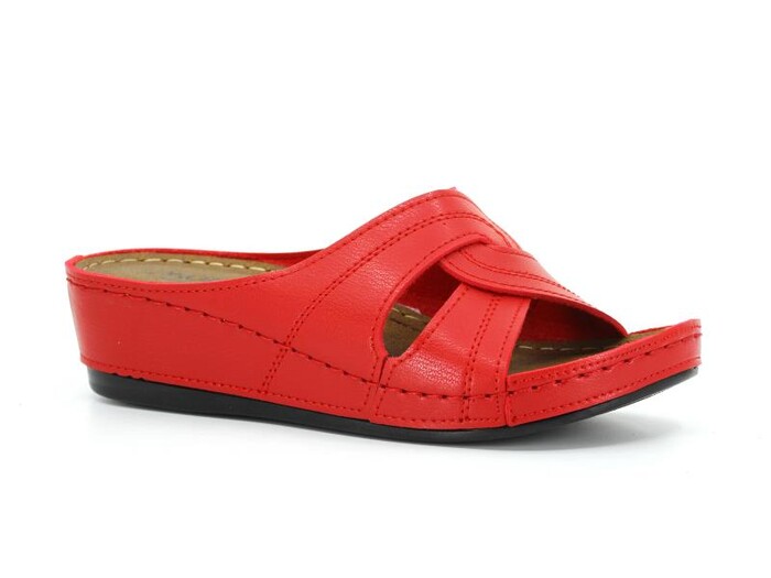 Mulex Zenne 1854 Geçme Çapraz Günlük Terlik Kırmızı - Mulex