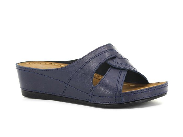 Mulex Zenne 1854 Geçme Çapraz Günlük Terlik Lacivert - Mulex