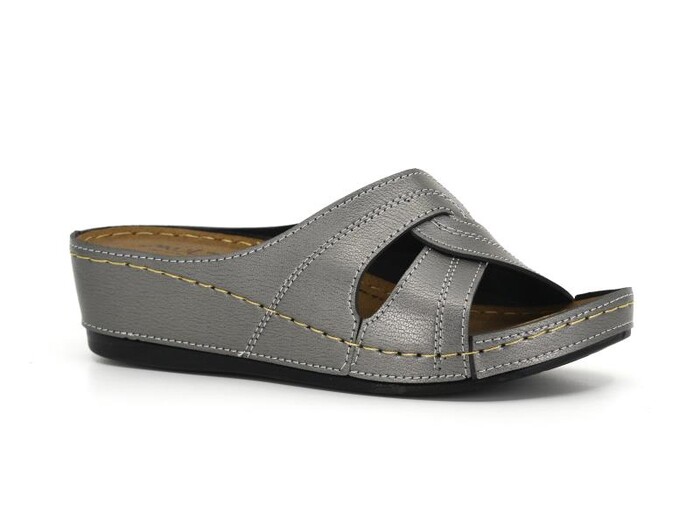 Mulex Zenne 1854 Geçme Çapraz Günlük Terlik Platin - Mulex