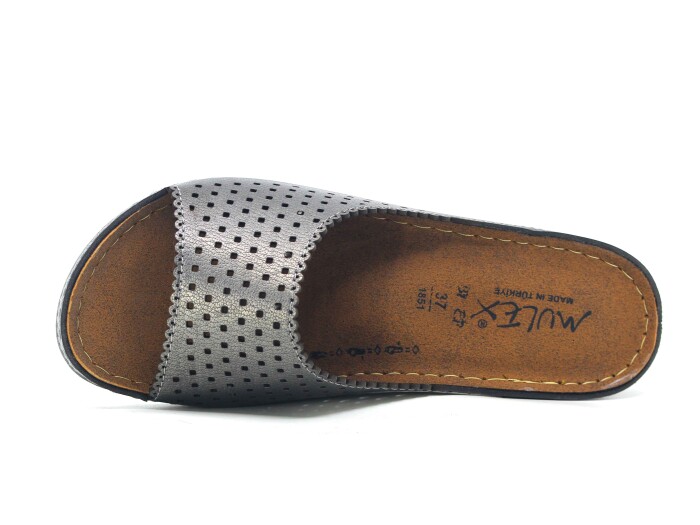 Mulex Zenne 1856 Monta Lazerli Günlük Terlik Platin - Mulex (1)