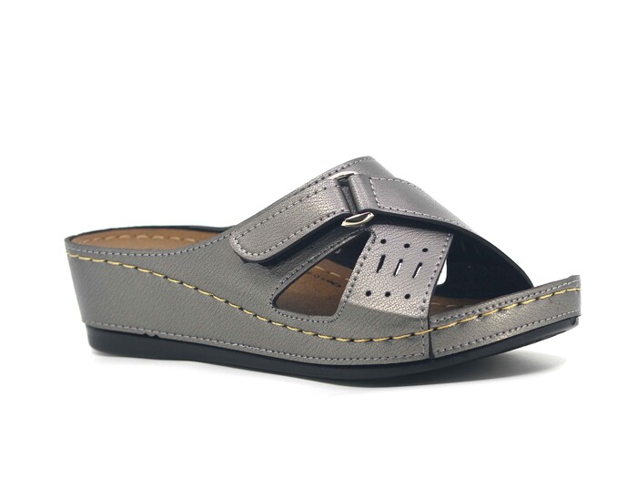 Mulex Zenne 1858 Monta Cırtlı Günlük Terlik Platin - Mulex