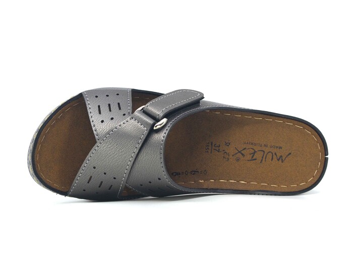 Mulex Zenne 1858 Monta Cırtlı Günlük Terlik Platin - Mulex (1)